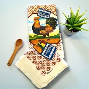 Vintage Signature Kitchen Towel Set Rooster Farmhouse Country Kitchen Decor